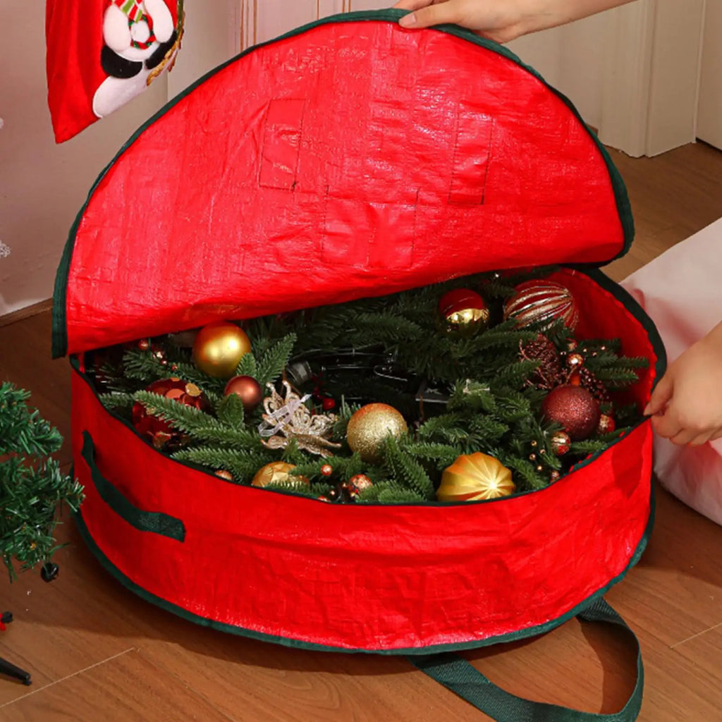 Waterproof Christmas Wreath Storage Bag – 24" 30" 36" Round Wreath Storage Bag PLUSH