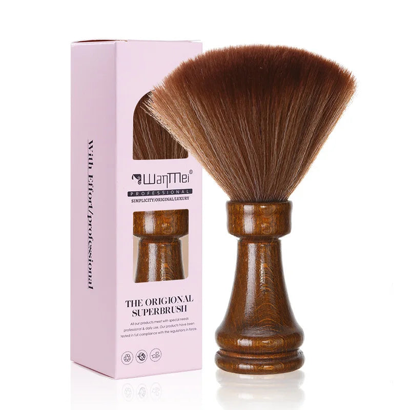 WANMEI Soft Bristle Wood Handle Barber Neck Duster Brush Barber Neck Duster PLUSH H198-boxed