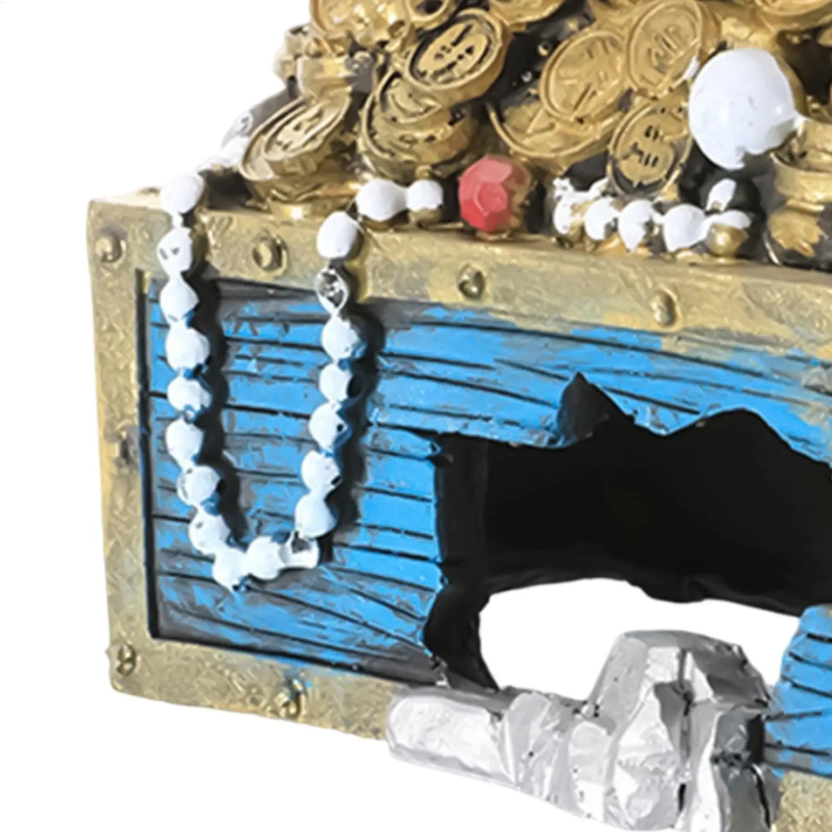 Resin Treasure Box Aquarium Ornament | Fish & Shrimp Shelter Aquarium Ornament PLUSH