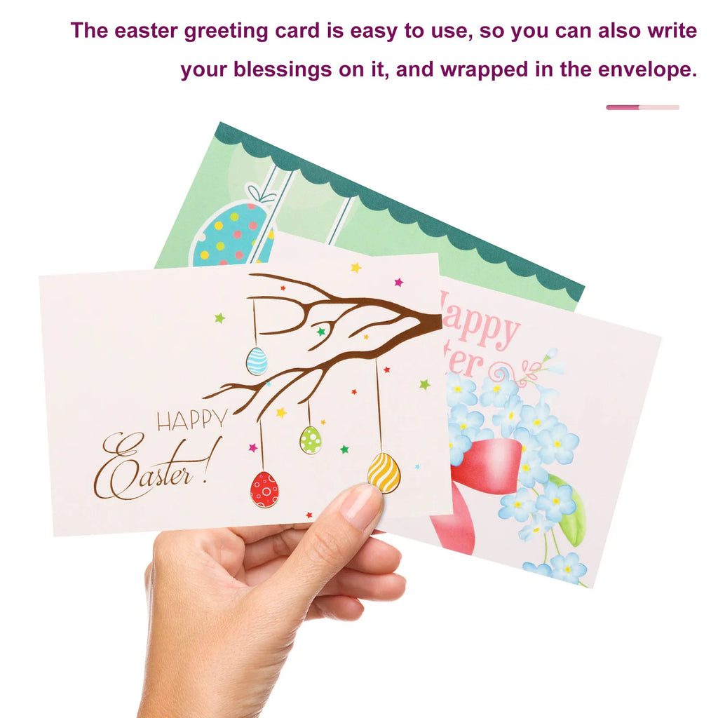 Easter Greeting Cards with Envelopes – 2 Sets, 12 Premium Cards Easter Greeting Cards PLUSH