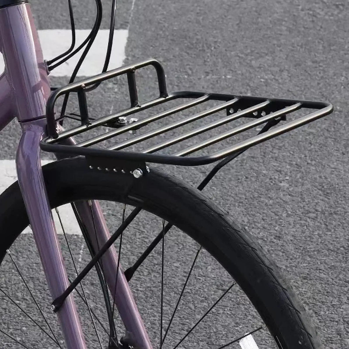Dolity Steel Bike Front Cargo Rack – Heavy Duty Carrier Bike Cargo Rack PLUSH