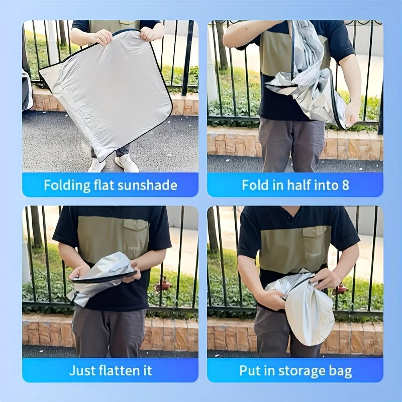 Foldable Car Windshield Sunshade – Universal Fit SUV Sedan Car Windshield Sunshade PLUSH