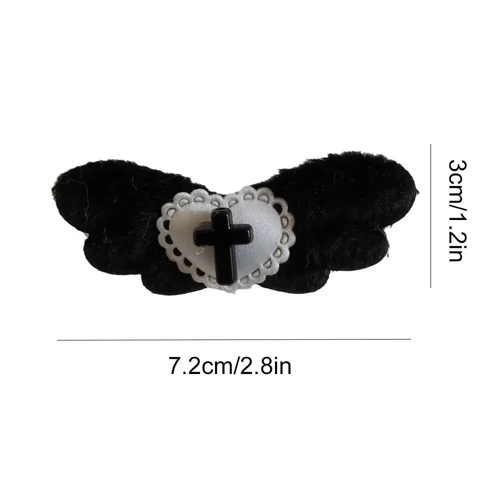 Y2K Gothic Cross Wing Hair Clip – Punk Lolita Duckbill Barrette Hair Clip Barrette PLUSH