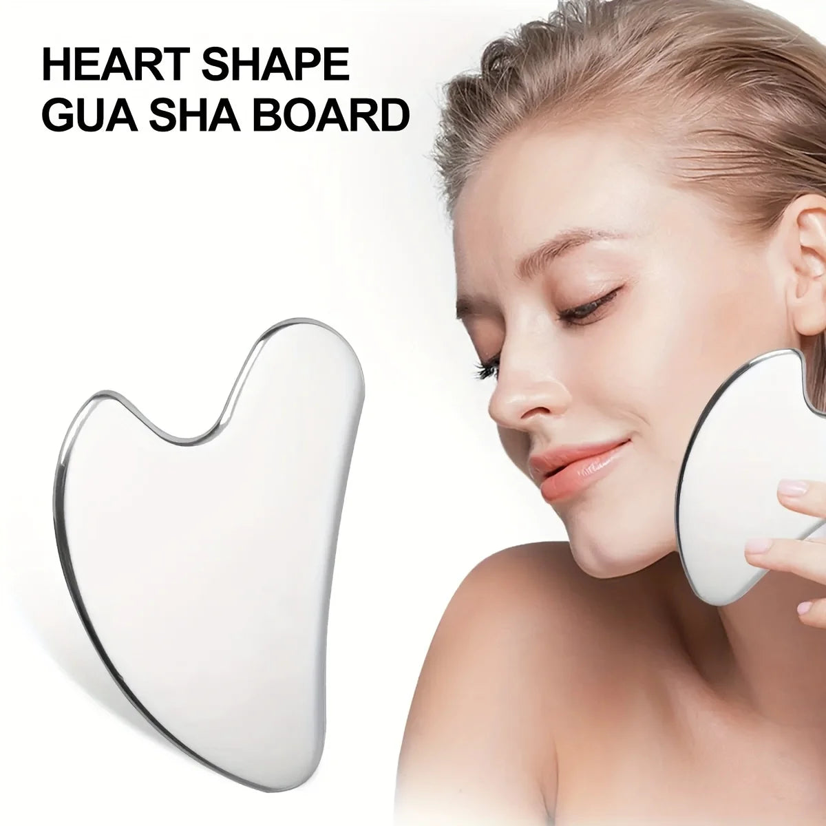 Stainless Steel Facial Gua Sha Tool – Ergonomic Skin Care Facial Gua Sha Tool PLUSH