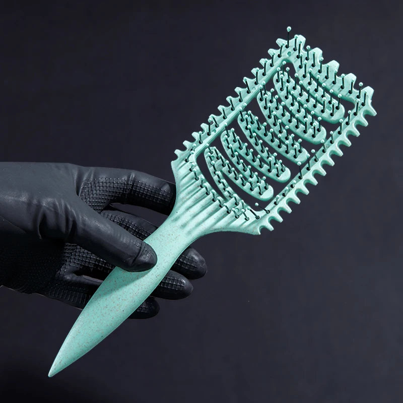 Hollow Out Anti-Static Hair Comb for Curly & Wet/Dry Hair Hair Styling Comb PLUSH Green