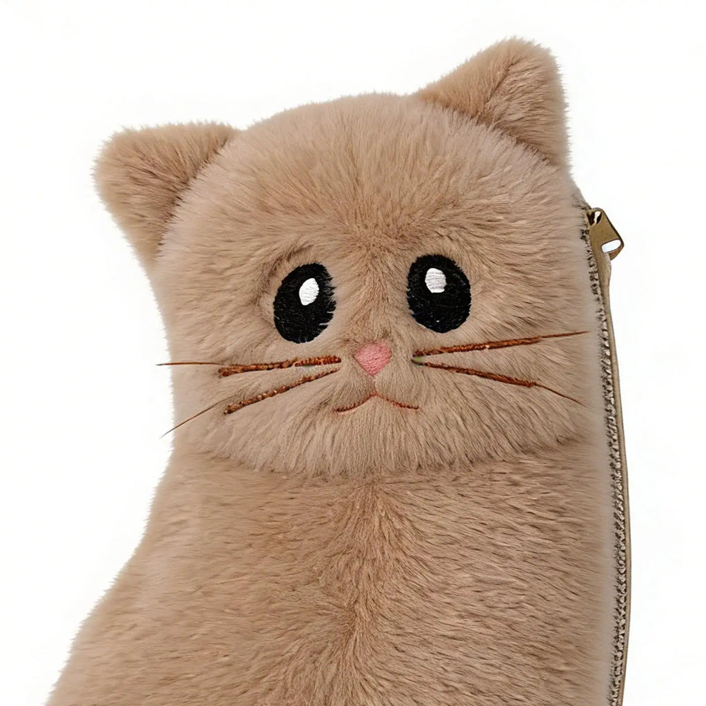 Cartoon Cat Plush Pencil Case – Large Capacity Organizer Plush Pencil Case PLUSH