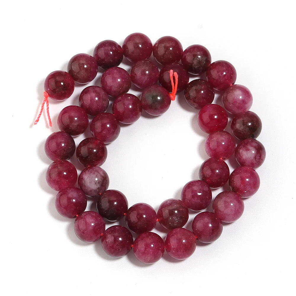 Watermelon Tourmaline Natural Stone Beads 6–12mm | DIY Jewelry Natural Stone Beads PLUSH 10mm