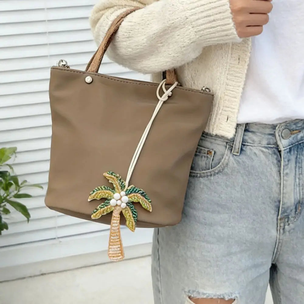 Resin Coconut Tree Keychain Crystal Rhinestone Bag Charm Gift Keychain Bag Charm PLUSH