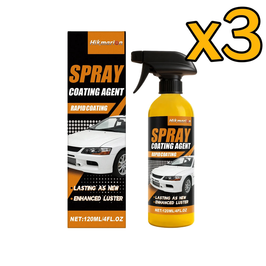 Hikmarion Nano Ceramic Car Coating Spray – Hydrophobic Polish Car Ceramic Coating PLUSH 120ml Boxed x 3