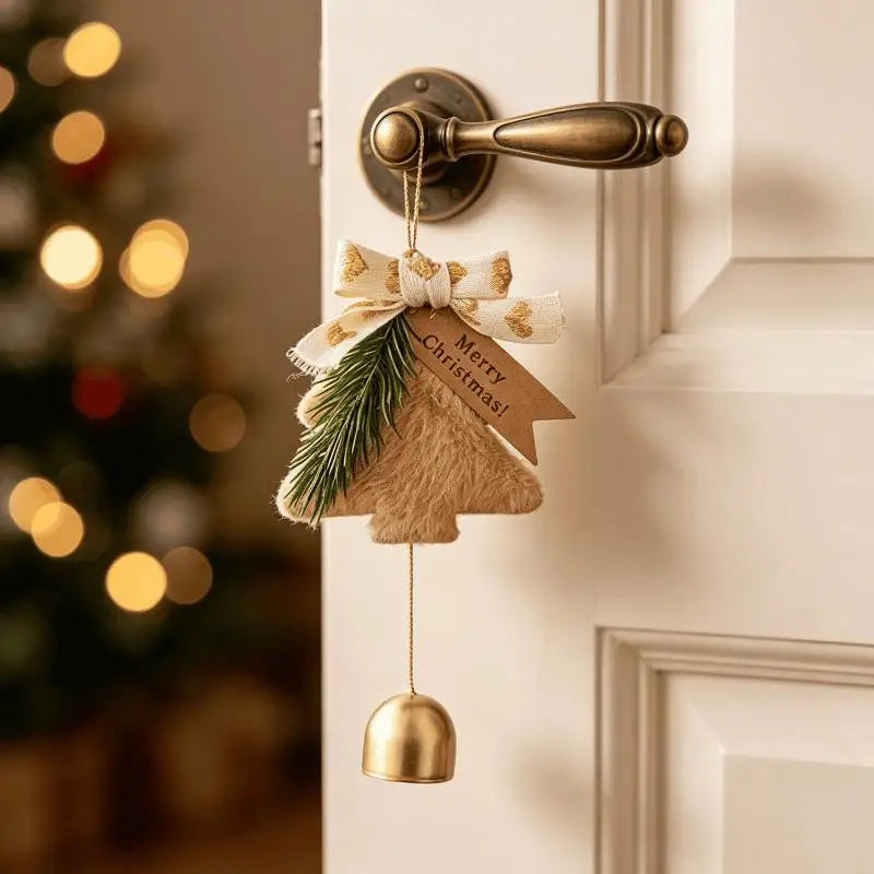 Fluffy Plush Christmas Tree Hanging Ornament with Jingle Bell Christmas Ornament PLUSH
