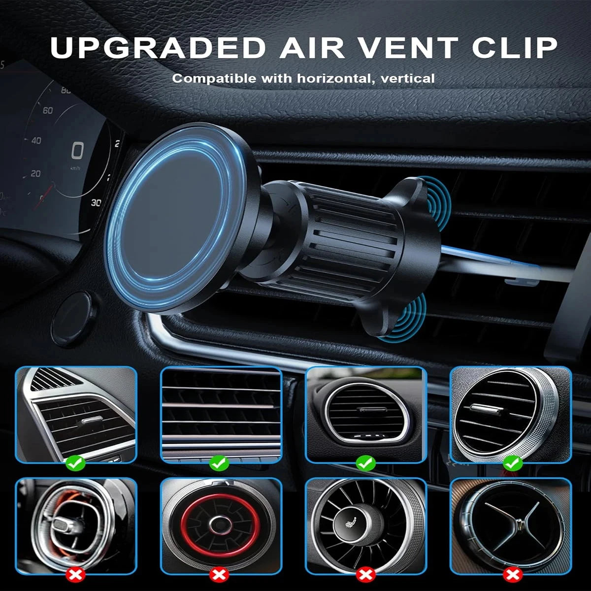 Magnetic MagSafe Car Vent Phone Holder – 360° Adjustable Mount Car Phone Mount PLUSH