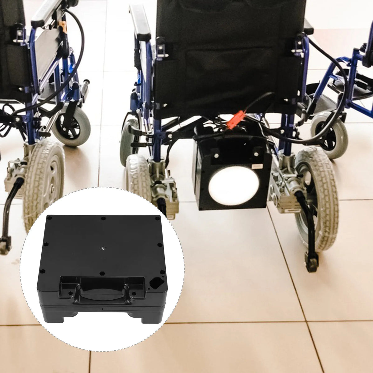 Wheelchair Battery Storage Box – Dual 12V 12Ah 24V ABS Wheelchair Battery Box PLUSH