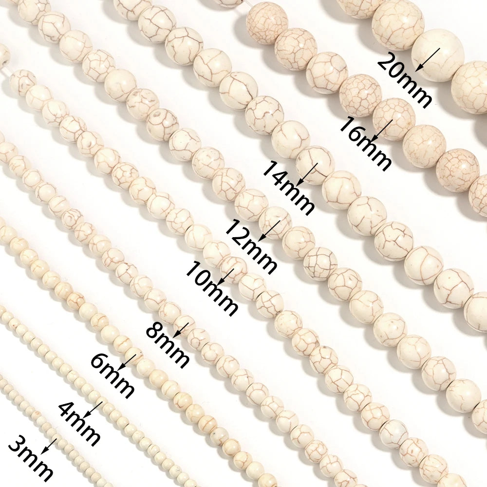 White Turquoise Stone Beads 3-20mm | DIY Jewelry Making Stone Jewelry Beads PLUSH