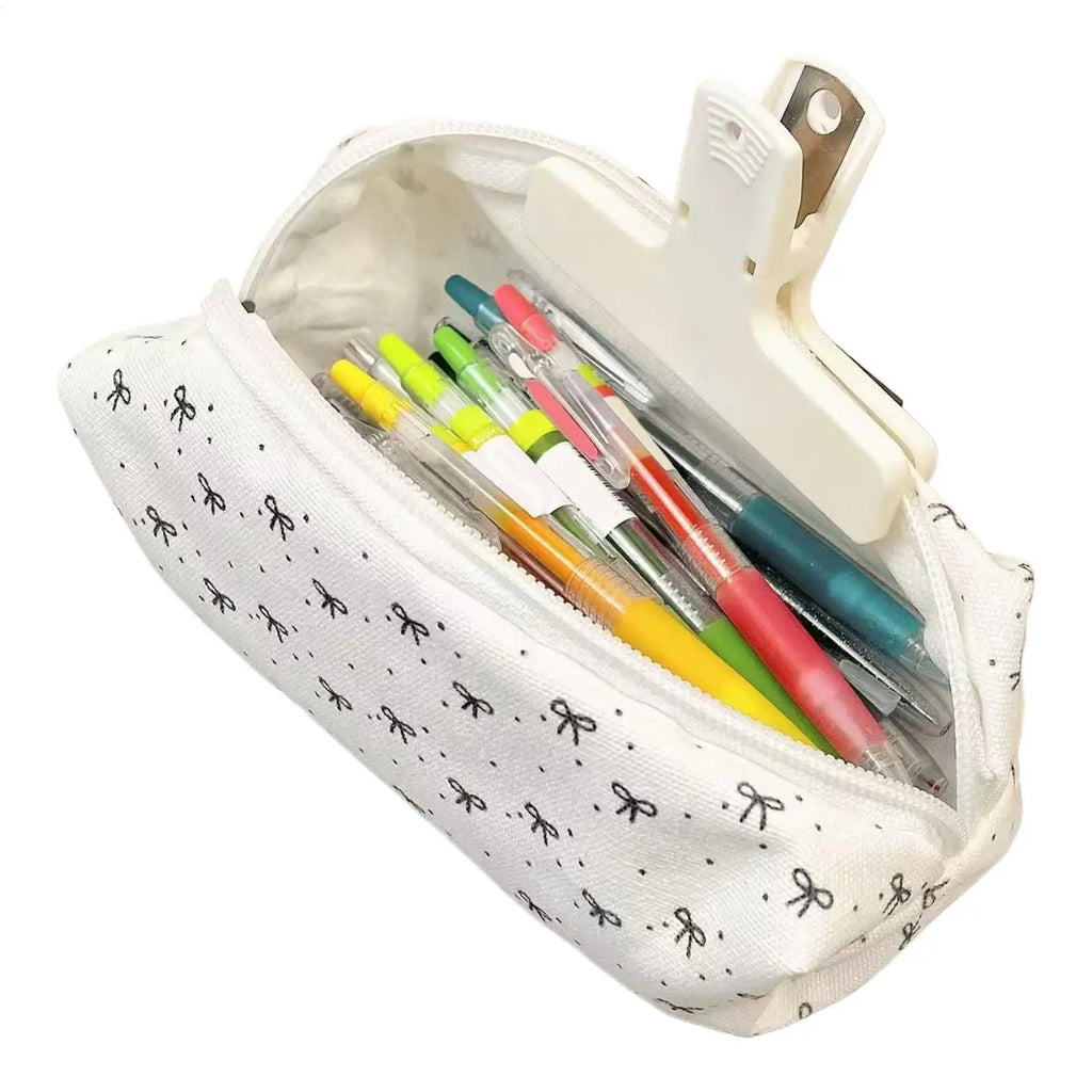 Large Capacity Bowknot Pencil Case – Portable Stationery Pouch Pencil Case PLUSH