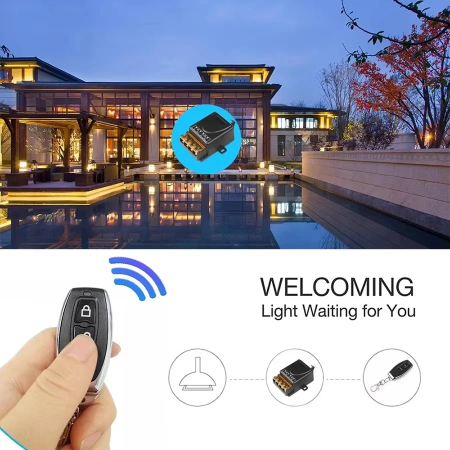 433MHz Wireless Relay Switch 30A – Remote Control AC/DC Wireless Relay Switch PLUSH
