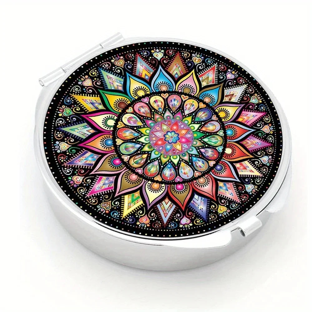 Mini Round Metal Pill Box – Cute Travel Pill Case Organizer Pill Case Organizer PLUSH Retro