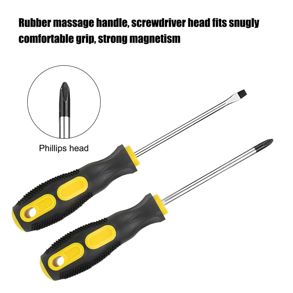 2-Piece Magnetic Screwdriver Set – Phillips & Flat Head Screwdriver Set PLUSH