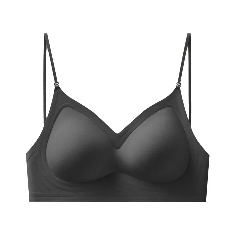 Wireless Push-Up Bra Deep V Seamless Lingerie for Women Wireless Push-Up Bra PLUSH Black S