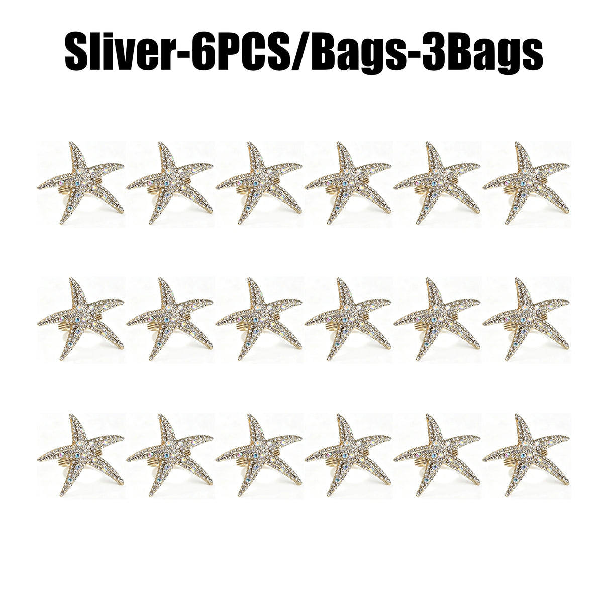 Starfish Napkin Rings – Wedding & Party Table Decor Napkin Rings PLUSH 18PCS