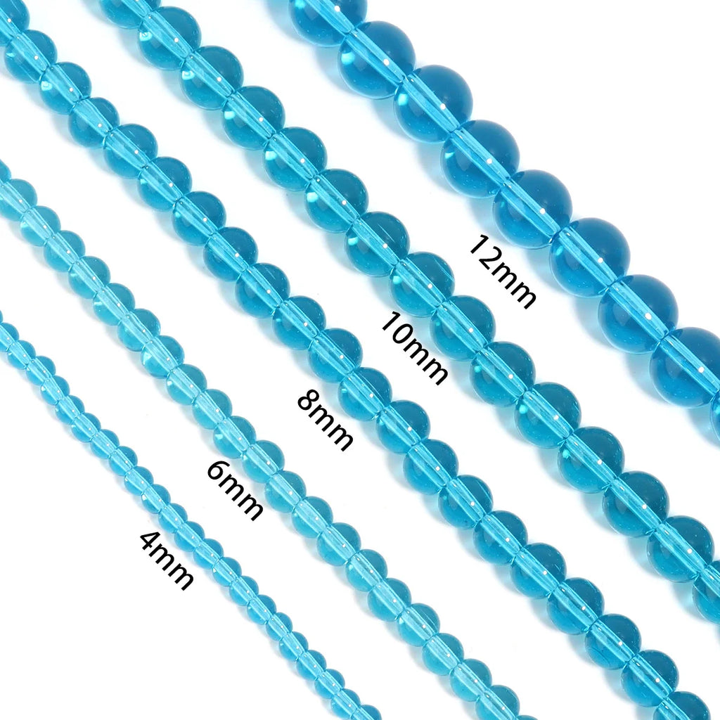 Lake Blue Round Glass Crystal Spacer Beads – DIY Jewelry Glass Spacer Beads PLUSH