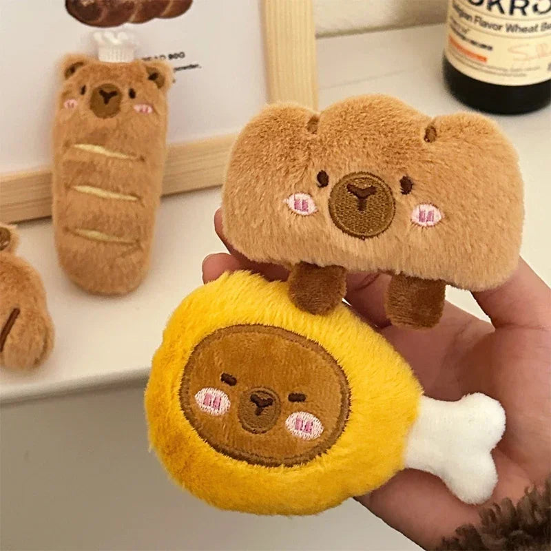 Cute Capybara Bread Plush Keychain – Funny Animal Bag Charm Plush Keychain Charm PLUSH