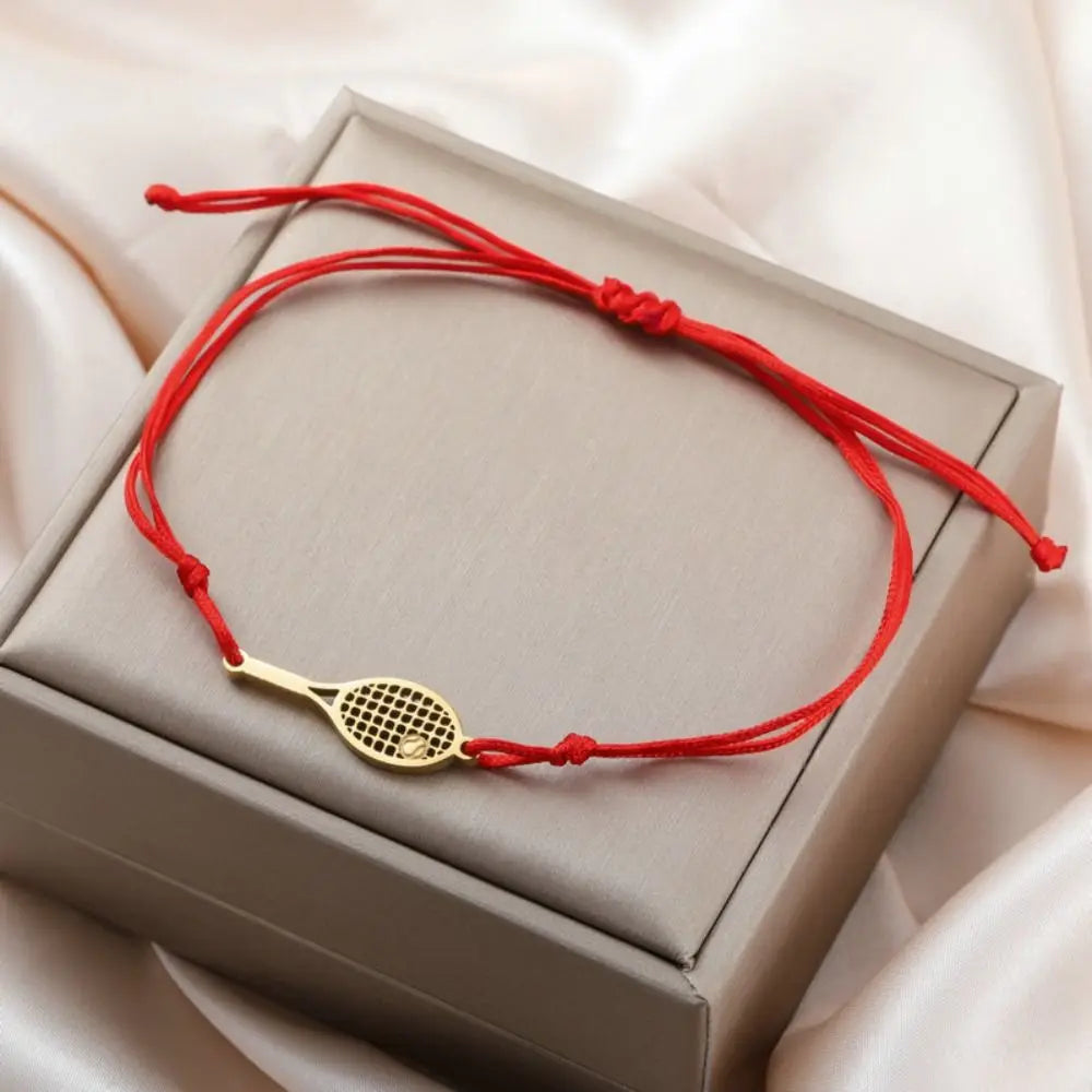 Tennis Racket Bracelet – Stainless Steel Sport Bangle Sport Chain Bracelet PLUSH