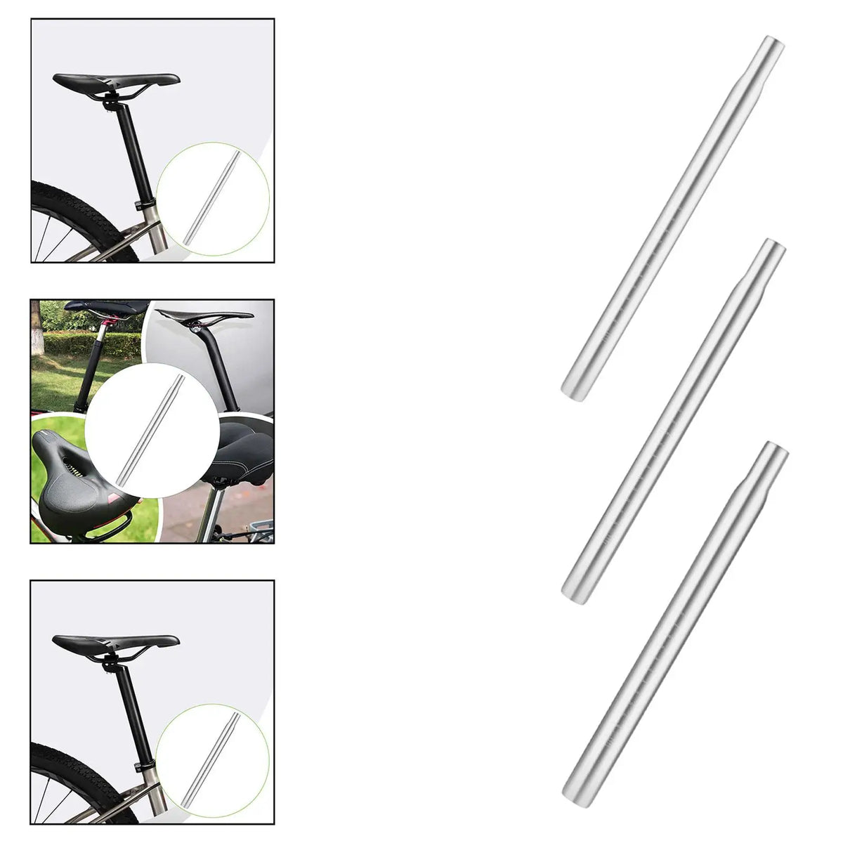 25.4mm Aluminum Alloy Bike Seat Post CNC Slim Head – 2 Pack Bicycle Seatpost PLUSH