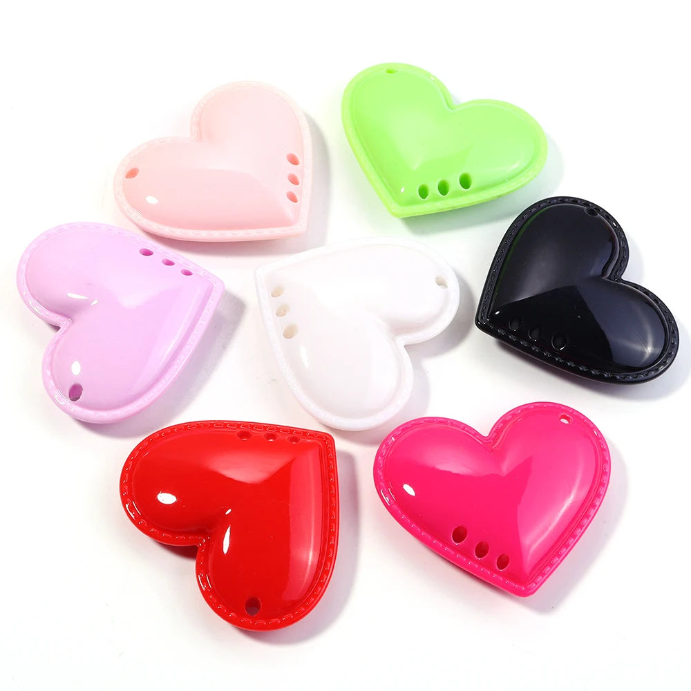 2pcs Large Acrylic Heart Pendant Charms – DIY Jewelry Making Jewelry Charms PLUSH
