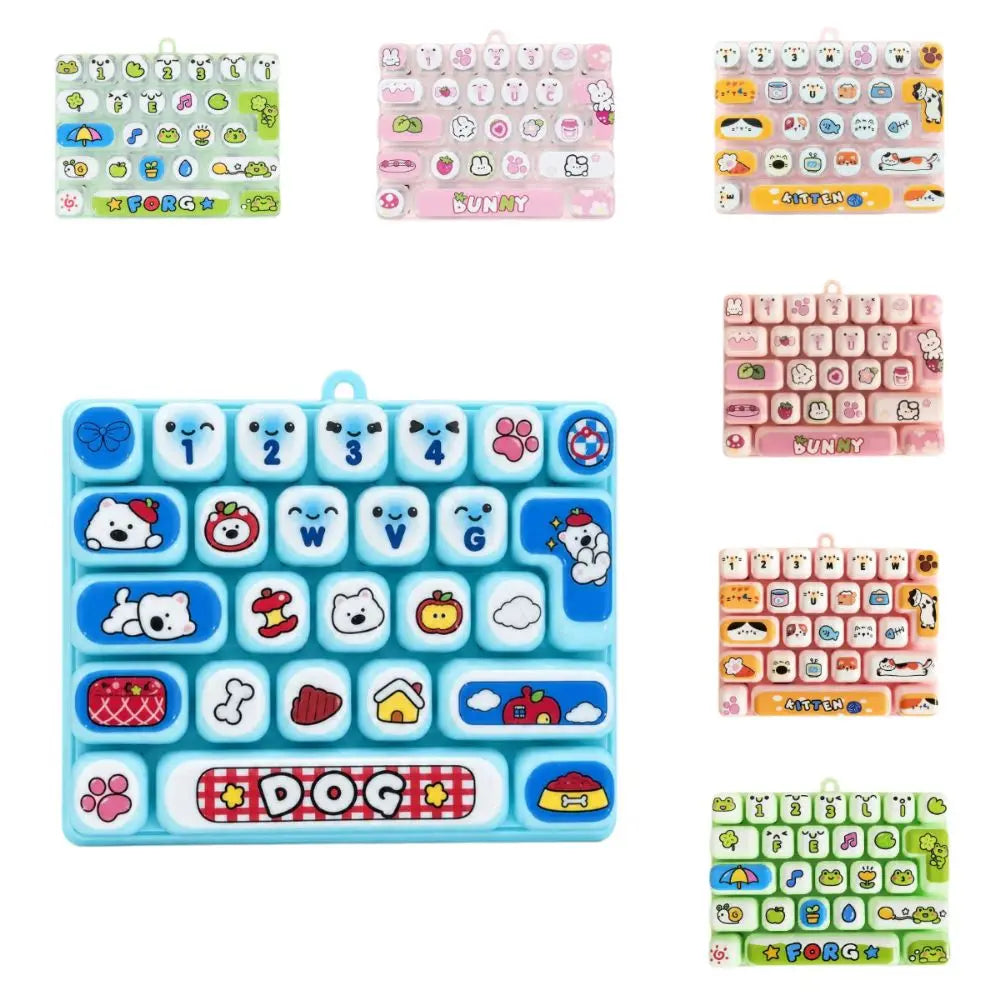 26 Grid Keycap Keychain – Cute Cartoon Animal Fingertip Button Novelty Keychain Toy PLUSH