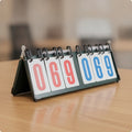 Manual Flip Scoreboard – Portable Tabletop Score Keeper Flip Scoreboard PLUSH Metal 6-Digit