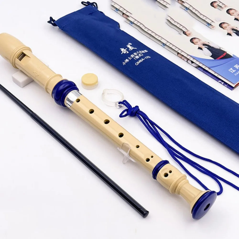 Soprano Recorder – Food Grade ABS Baroque 8-Hole Vertical Flute Soprano Recorder PLUSH 8hole Blue