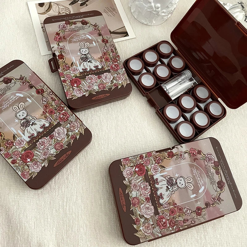 Butterfly Contact Lens Case with Mirror & Tweezers | Portable Contact Lens Case PLUSH style 3