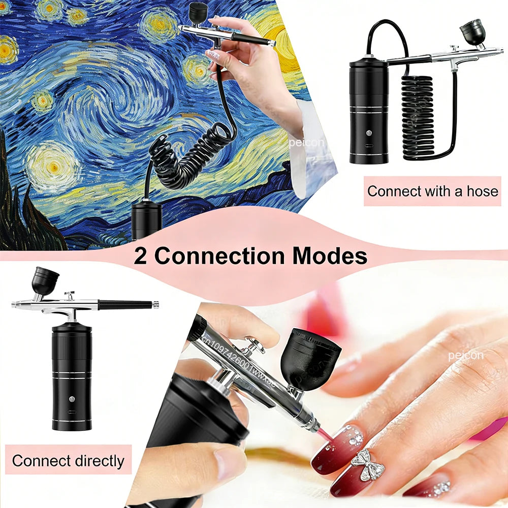 Wireless Portable Airbrush Kit with Compressor | Mini Spray Gun Airbrush Spray Kit PLUSH