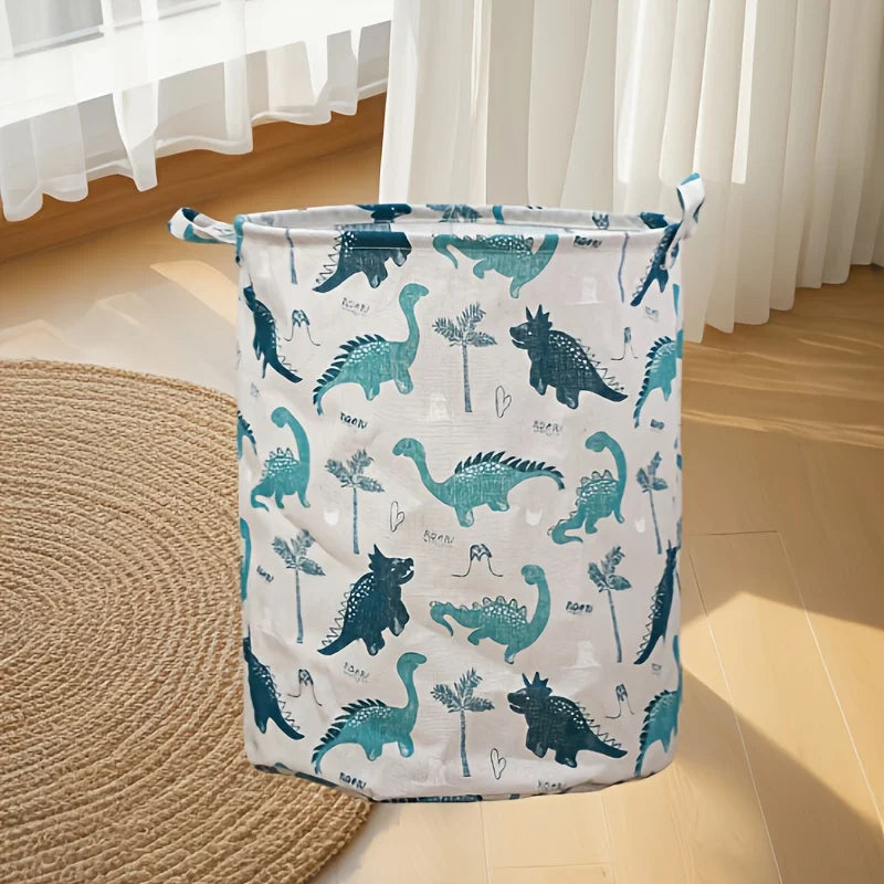 Foldable Dinosaur Laundry Basket – Cotton Linen Storage Bin Foldable Storage Basket PLUSH