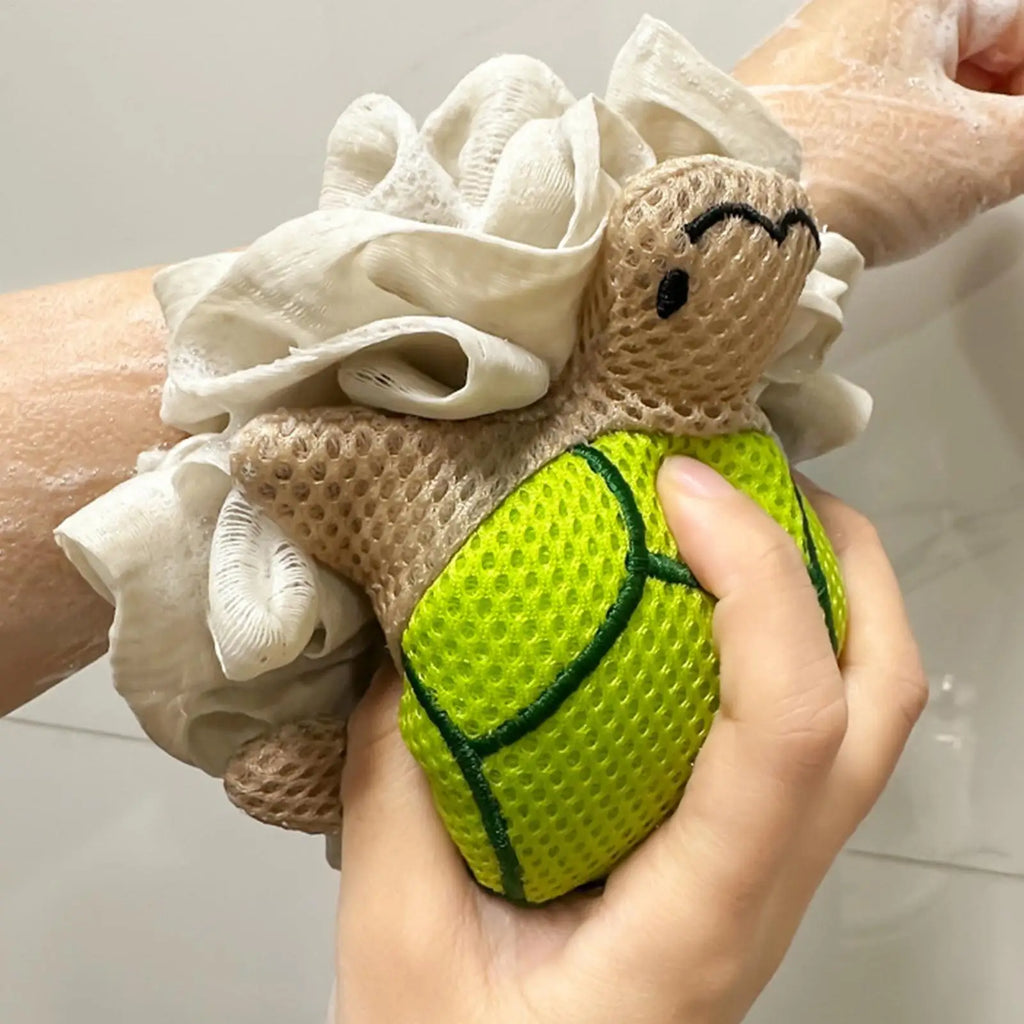 Turtle Kids Bath Sponge – Cute Reusable Body Scrubber Kids Bath Sponge PLUSH