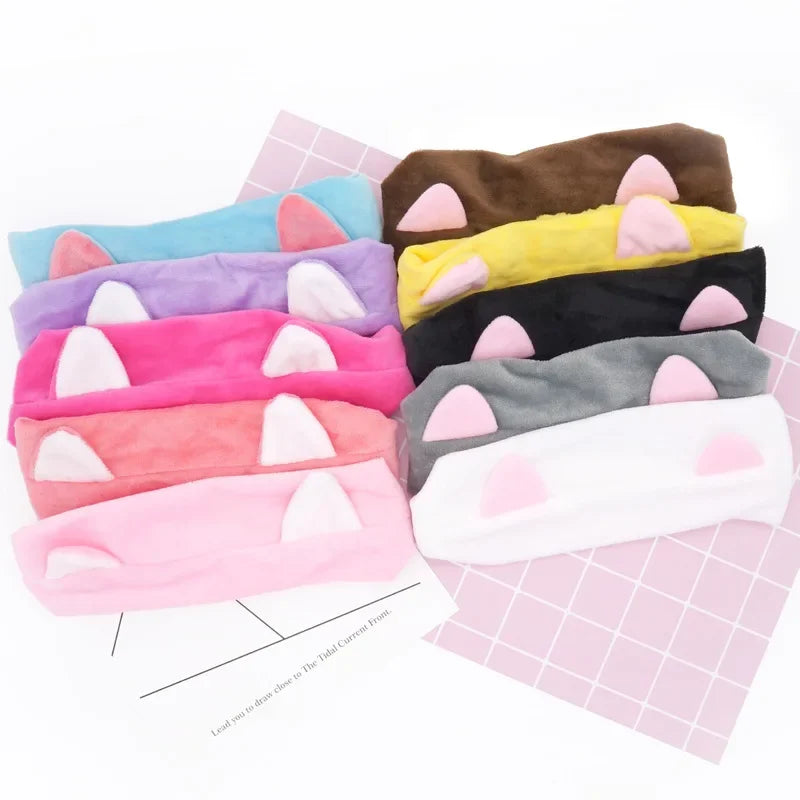 Cute Elastic Cat Ears Headband for Women – Korean Style Cat Ears Headband PLUSH
