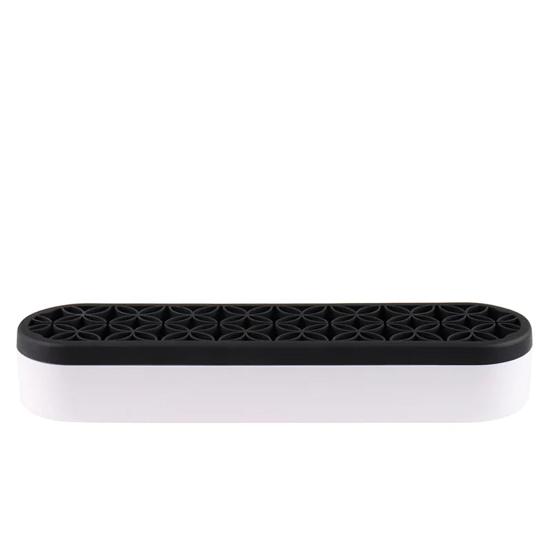 Silicone Makeup & Nail Brush Holder Organizer Stand Rack Brush Holder Organizer PLUSH Black