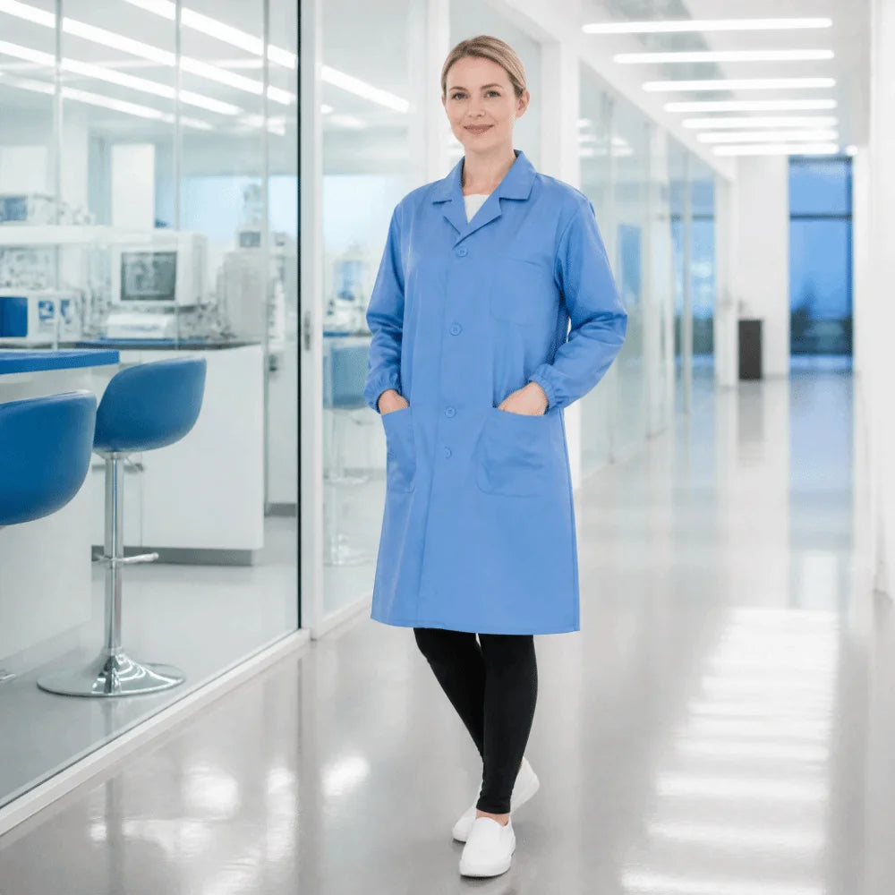 Women's Cotton Work Coat – Lab & Food Factory Uniform S–4XL Work Coat PLUSH