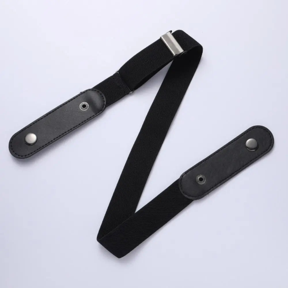 Women's Buckle-Free Elastic Invisible Belt – No-Hole Design Elastic Fashion Belt PLUSH black