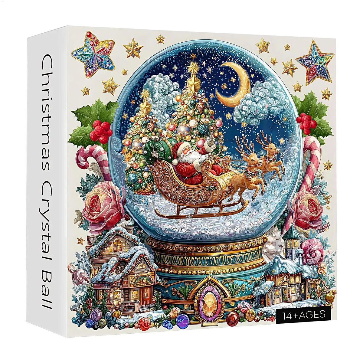 Christmas Snow Globe Puzzle – Festive Winter Scene Decor Set Christmas Puzzle Set PLUSH