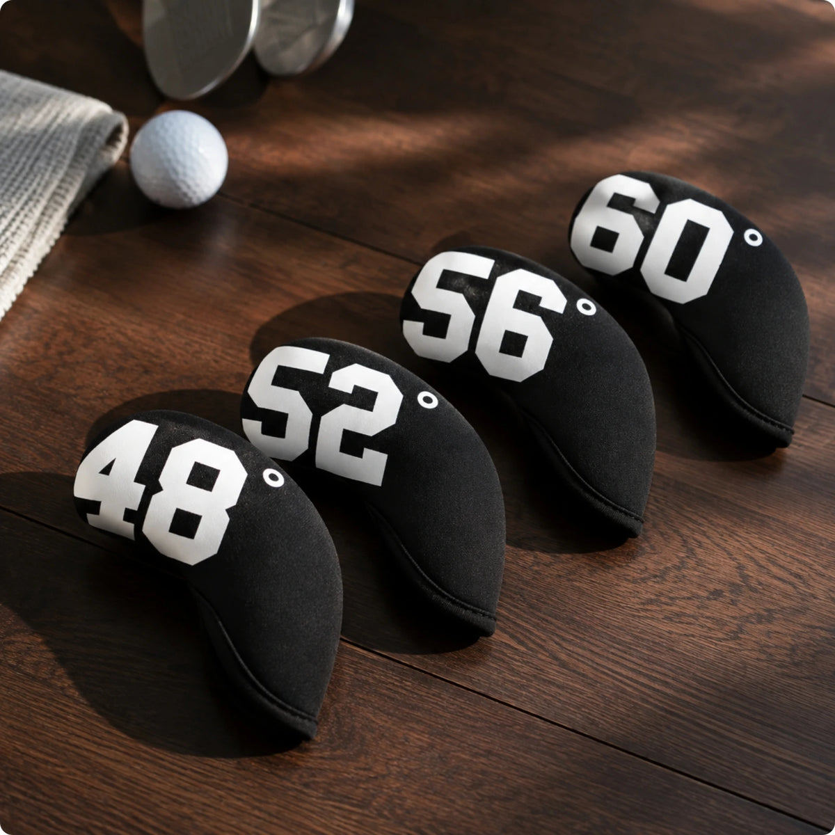 Golf Club Headcover – Durable & Stylish Head Cover for Travel Golf Club Headcover PLUSH Black White Text