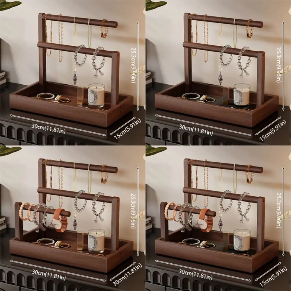Solid Wood Bracelet Stand – Multi-Layer Jewelry Organizer Jewelry Display Stand PLUSH