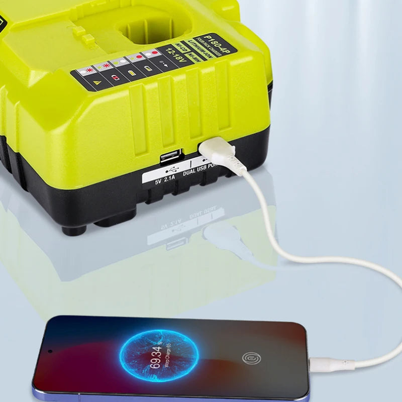 ZWINCKY 4-Port 3A Fast Charger for Ryobi 12V–18V Batteries Battery Charger PLUSH