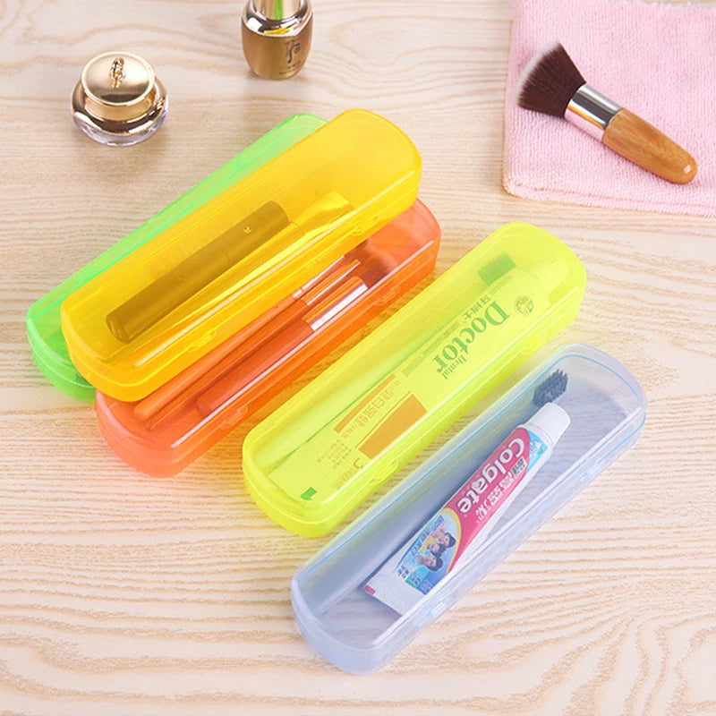 Portable Travel Toothbrush & Toothpaste Storage Box | Candy Color Toothbrush Travel Case PLUSH