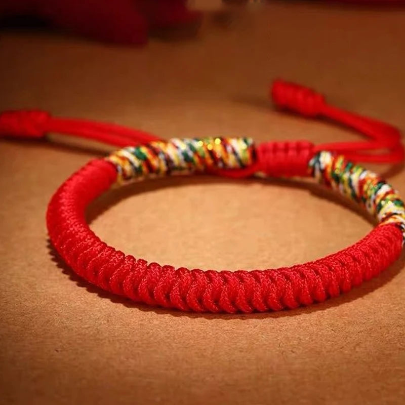 Tibetan Lucky Red String Bracelet – Braided Adjustable Unisex Braided String Bracelet PLUSH