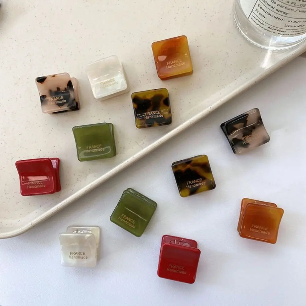 Vintage Y2K Mini Square Acetate Hair Claw Clip Barrette Hair Claw Clip PLUSH