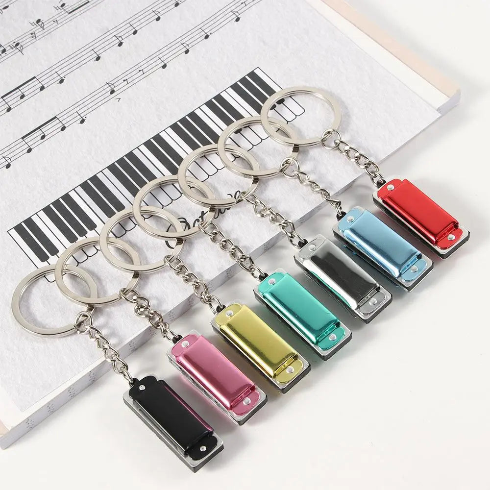 Mini Harmonica Keychain Pendant – Novelty Music Gift Key Ring Novelty Keychain PLUSH