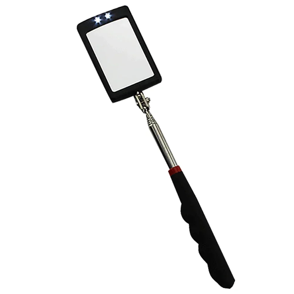 Telescopic Magnetic Pickup Stick & Inspection Mirror Tool Magnetic Pickup Tool PLUSH Square Mirror Light
