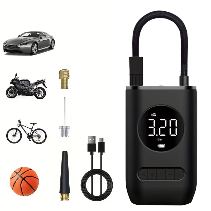 Wireless Portable Tire Inflator Air Compressor – Car & Bike Tire Inflator Pump PLUSH