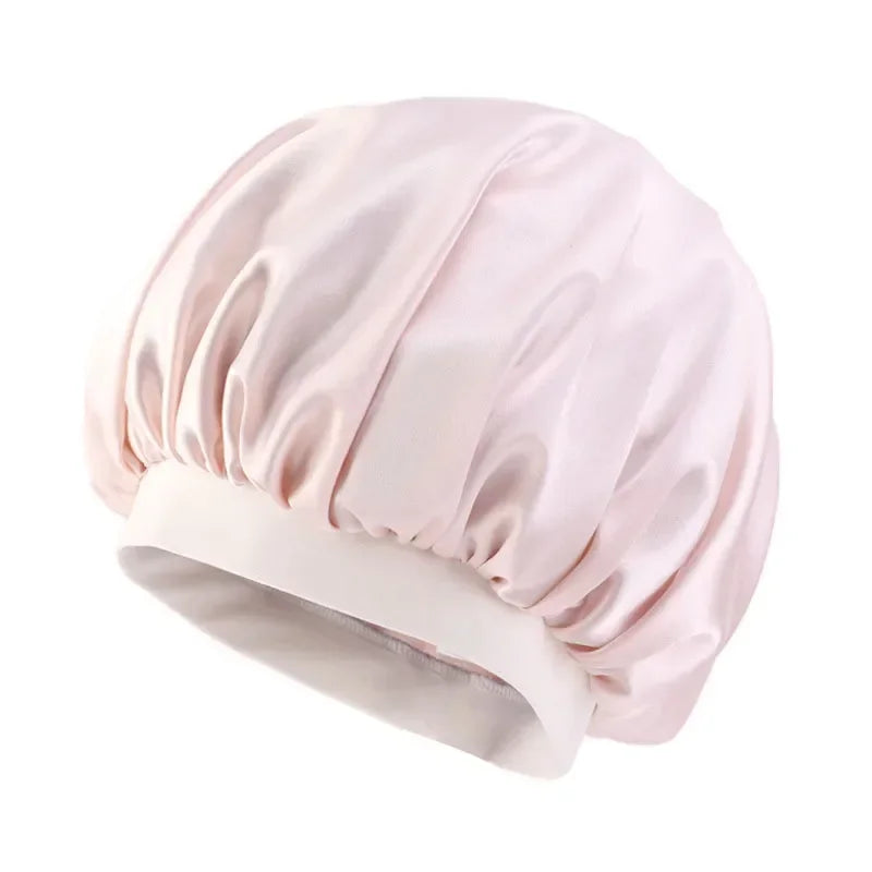 Women Satin Bonnet Floral Wide Band Sleep & Shower Hair Wrap Satin Sleep Bonnet PLUSH NO.6